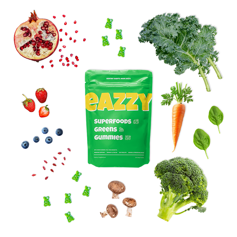 eazzy gummies packaging with natural ingredients